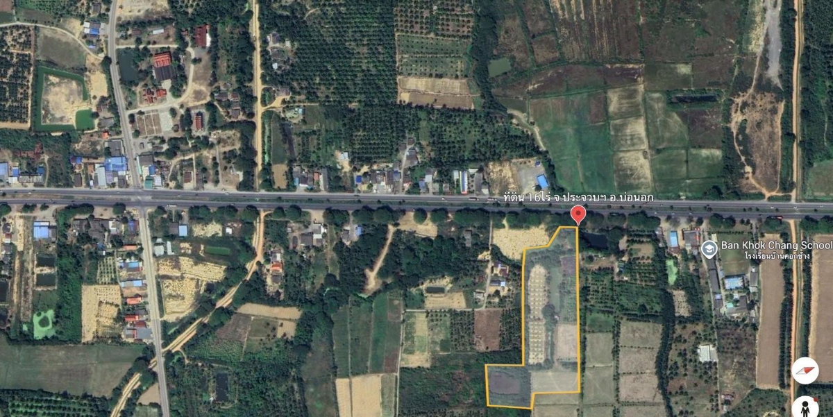 รูป ขายที่ดินแปลงใหญ่ 16 ไร่กว่า จ.ประจวบคีรีขันธ์ ติดถนนเพชรเกษม (AH2) หน้ากว้างติดถนน 30 เมตร รูปแปลงลึกเหมาะทำรีสอร์ท โครงการต่างๆ (ราคาต่อรองได้)  - รูปที่ 7/16