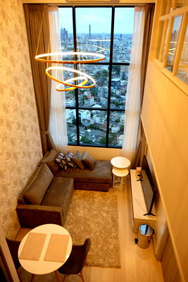 Condos for rent : For Rent Condo KNIGHTSBRIDGE PRIME SATHORN Building 1, Floor 37,Duplex 2 bed room, Room size 45 sqm