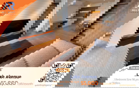 ✨ Rare Size! Large room 96 sq m, Lake Avenue, near BTS Asoke and MRT Sukhumvit, in a budget of only 55k.