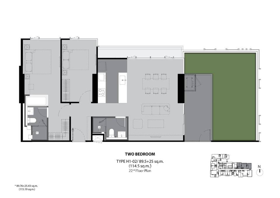 รูป คอนโด 2 ห้องนอน ขนาด 115 ตร.ม. Rhythm Ekkamai Estate ใกล้ BTS ทองหล่อ (ID 2759737) - รูปที่ 7/14