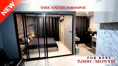 Condos for rent Bangkok : 🍀🍀 Fully Furnished 💝 📌 For Rent: The Excel Groove Lasalle 🚆 Near BTS Bearing ✨ Ready to move in ✨  PC: A11008 📲 Contact us: Line: @rent202