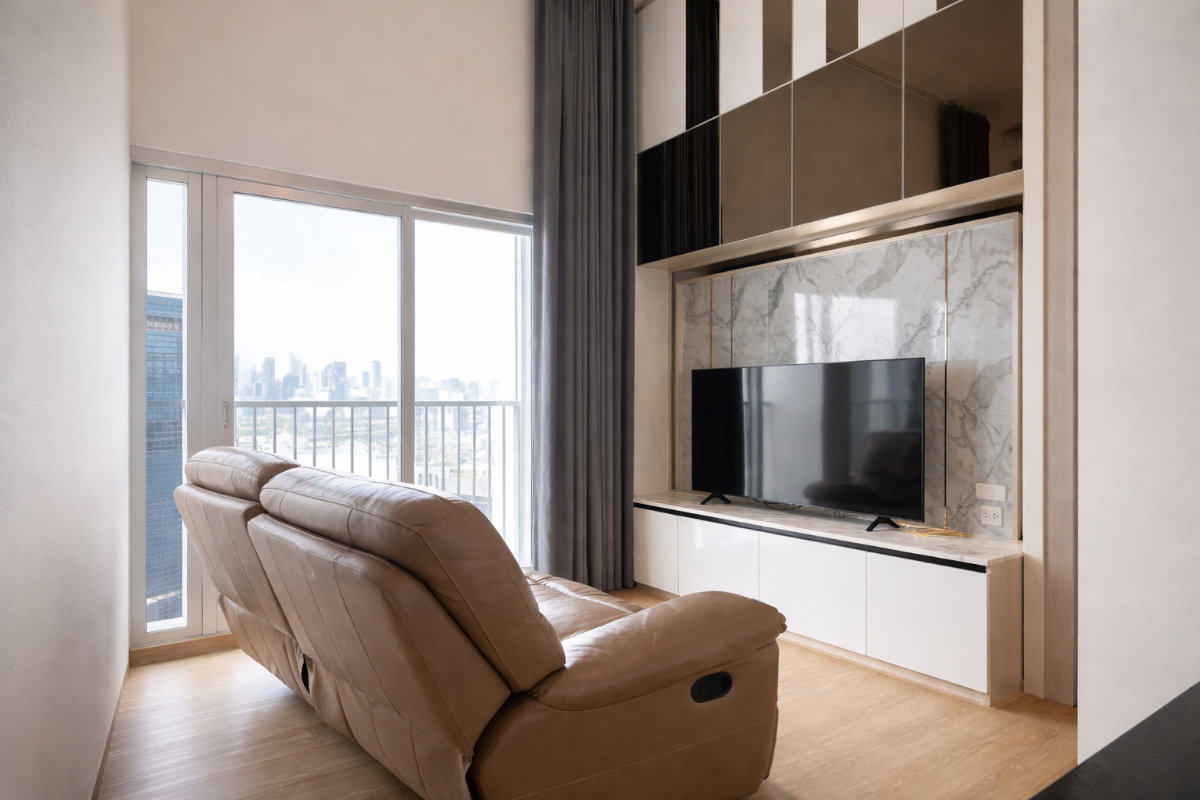 รูป 🔥 ห้องหายาก! Noble Revolve Ratchada 2 ห้องนอน ชั้น 38 ห้องสวย วิวสูง ในงบ 38k ใกล้ MRT ศูนย์วัฒนธรรม - รูปที่ 2/8