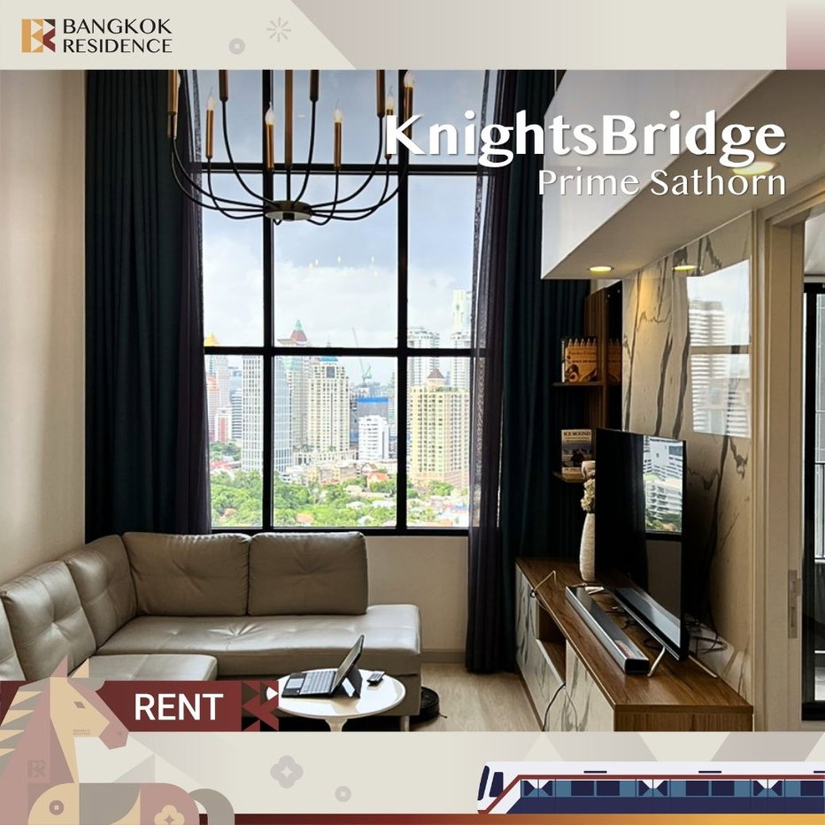 รูป Condo for Rent 🌇 KnightsBridge Prime Sathorn ใกล้ BTS ช่องนนทรี ยูนิต 1 นอน 45 sqm 33K แต่งสวย ครบ❤️ - รูปที่ 1/8