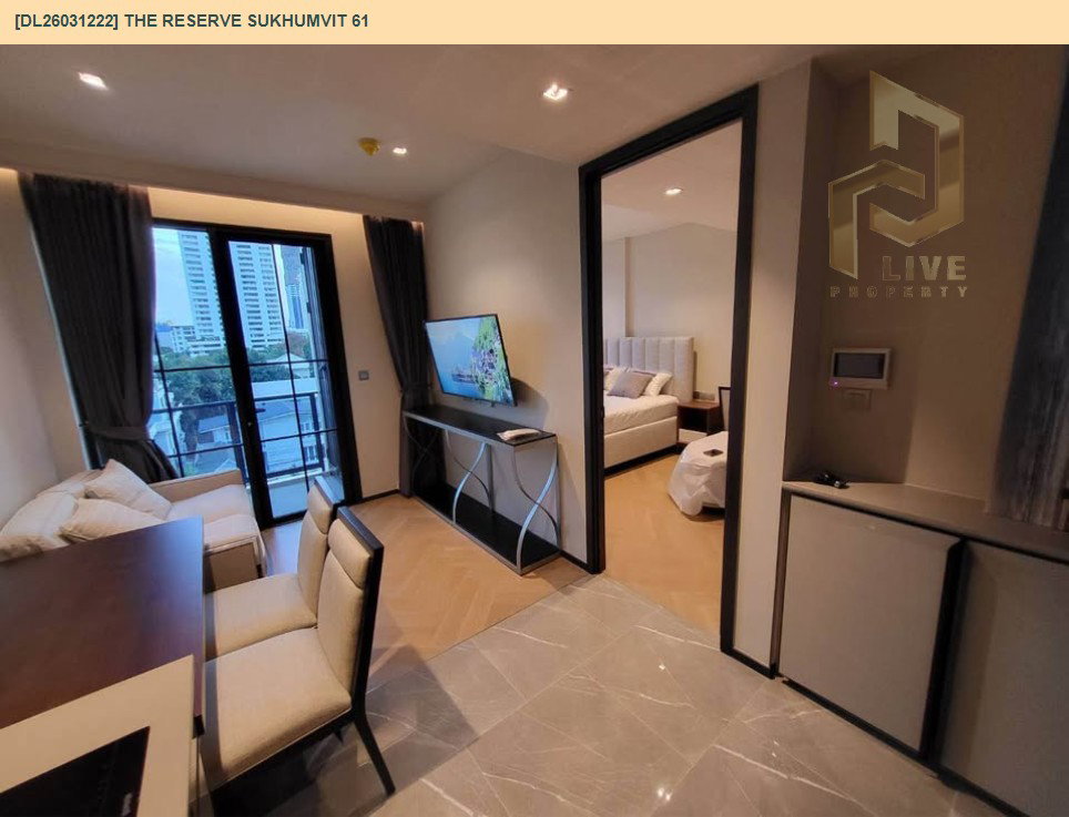 รูป DL26031222 ให้เช่าคอนโด เดอะ รีเซิร์ฟ สุขุมวิท 61 (The Reserve Sukhumvit 61) ใกล้ BTS เอกมัย พร้อมเข้าอยู่ โทรด่วน 0614453194 LineID @162cjixi - รูปที่ 4/9