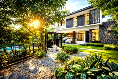 เช่าบ้านเดี่ยว ม.รามคำแหง 2 : ใกล้นิคมอัญธานี 1 กม. 4นอน พร้อมเฟอร์ฯครบ 8แอร์ มัณฑนา อ่อนนุช-วงแหวน4 บ้านเดี่ยว 2 ชั้น ดีไซน์ทันสมัย 4 น้ำ