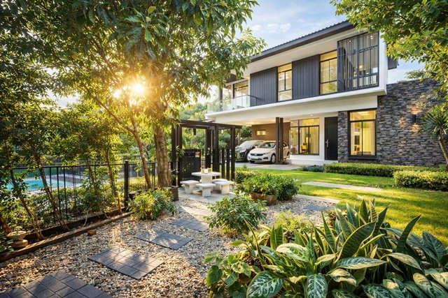 รูป ใกล้นิคมอัญธานี 1 กม. 4นอน พร้อมเฟอร์ฯครบ 8แอร์ มัณฑนา อ่อนนุช-วงแหวน4 บ้านเดี่ยว 2 ชั้น ดีไซน์ทันสมัย 4 น้ำ - รูปที่ 1/8