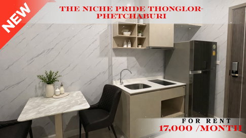 🍀🍀 Fully Furnished 💝 📌 For Rent: Niche Pride Thonglor–Phetchaburi 🚇 Near MRT Phetchaburi ( Line: @rent2022 )✨ Ready to move in ✨  PC: A11006 