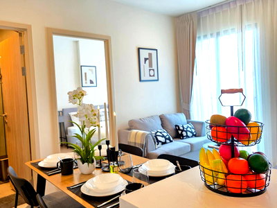 คอนโดให้เช่า : ให้เช่า ✨NUE District R9 ✨2 ห้องนอน ขนาด 40.60 ตรม เฟอร์ครบ พร้อมเข้าอยู่🥰💕 ใกล้ MRT พระราม9 🚆