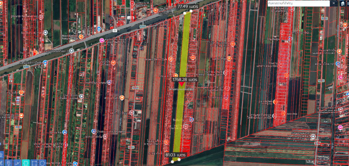 รูป ขาย ที่ดิน 91 ไร่ 2 งาน 15 ตร.ว. ที่ดินขนาดใหญ่ ติดถนน คลอง 10 ปทุมธานี  - รูปที่ 3/3