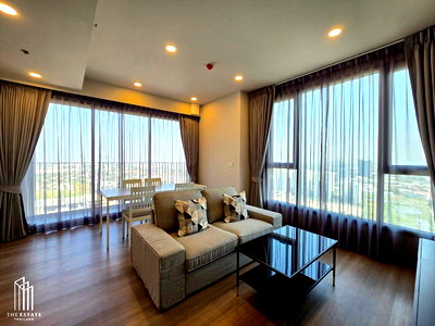 Condos for rent : For rent: Whizdom The Forestias (Destinia), corner unit with unobstructed view, extending all the way to Suvarnabhumi Airport. @45,000 Baht