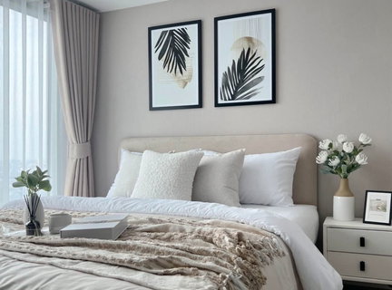 รูปภาพ S4 Metro Sky Bangsue - Prachachuen, conveniently located near the Red and Purple MRT lines, offers a 2-bedroom, 1-bathroom unit ready for occupancy.