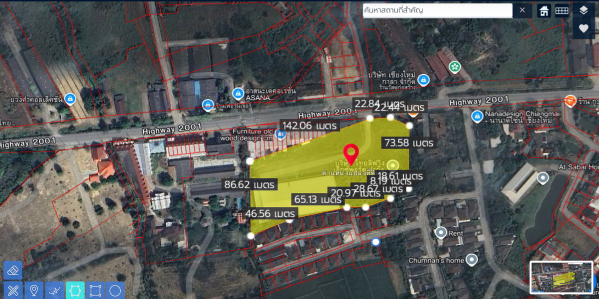 รูป ขาย ที่ดินพร้อมสิ่งปลูกสร้าง บ้านถวาย หางดง 9  ไร่ 3 งาน 62 ตารางวา (ID:275LS)  - รูปที่ 34/34