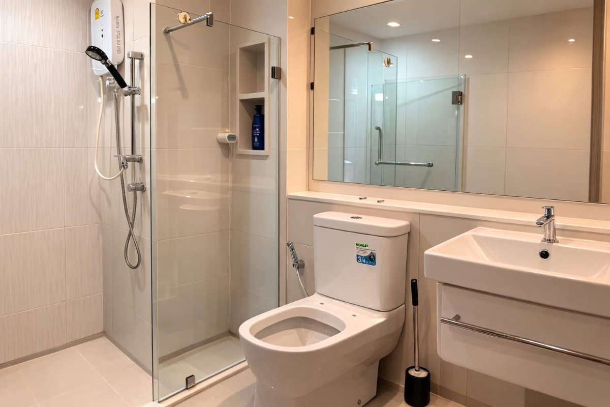 รูป 	🔥  ด่วน ห้องสวยรอคุณอยู่ feel like home ,, Life Asoke-rama 9 ใกล้ MRT พระราม 9 เพียง 300 เมตร 🔥 - รูปที่ 10/15