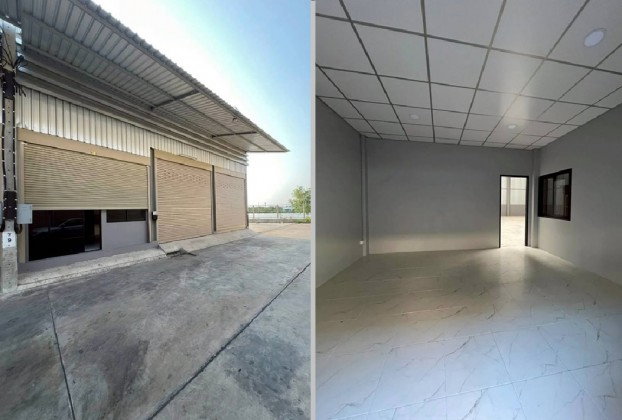 รูป ให้เช่าโกดังพร้อมสำนักงาน พื้นที่ 200 ตารางเมตร /รองรับน้ำหนัก 2 ตัน/ตร.ม. / ทำเล ซอยประชาอุทิศ 90 สมุทรปราการ/ รถสิบล้อ เข้าออก สะดวก - รูปที่ 4/8