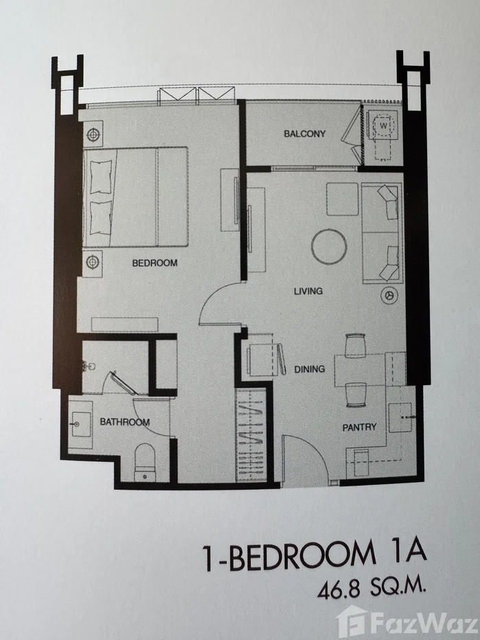 picture River view 1BR, high floor, rare large size 46.8 sqm 6124271 - 4/5