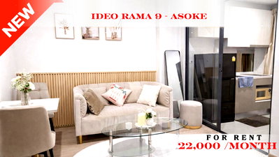 Condos for rent RCA : 🍀🍀 Prime Condo Location 🚆 📌 For Rent: IDEO Rama 9 – Asoke 🚇 Near MRT Rama 9 ✨ Ready to move in ✨  PC: A09737 📲 Contact us: Line: @rent2022