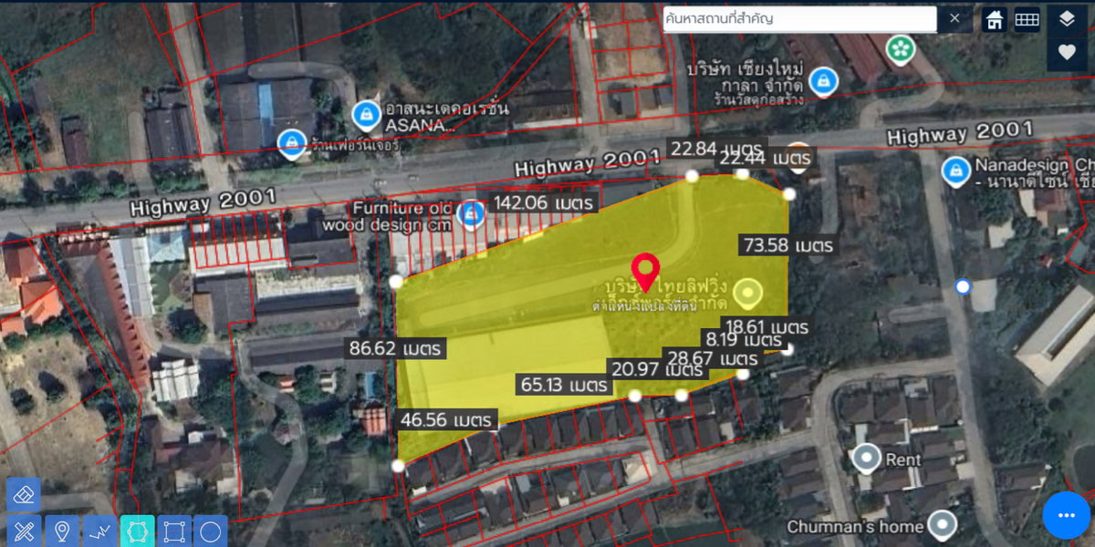 รูป ขาย ที่ดินพร้อมสิ่งปลูกสร้าง บ้านถวาย หางดง 9  ไร่ 3 งาน 62 ตารางวา (ID:275LS)  - รูปที่ 33/34