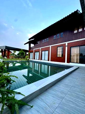 บ้านเดี่ยว เทศบาลตำบลดอนแก้ว : ขายบ้าน พูลวิลล่า Modern Lanna Luxury ขัวมุง อ.สารภี เชียงใหม่ ใกล้รร.นานาชาติลานนาเพียง 4.8 กม.