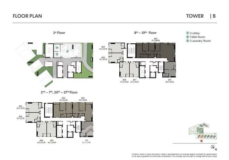 รูป คอนโด 3-ห้องนอน ที่ โค้บบ์ รัชดา-พระราม 9 ใกล้ MRT ห้วยขวาง (ID 2762026) - รูปที่ 8/9