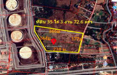 Land for sale Thai Television Channel 3 : Land for sale in Map Ta Phut, on Sukhumvit Road 38, Rayong Province, 35 rai, 3 ngan, 72.6 sq m.