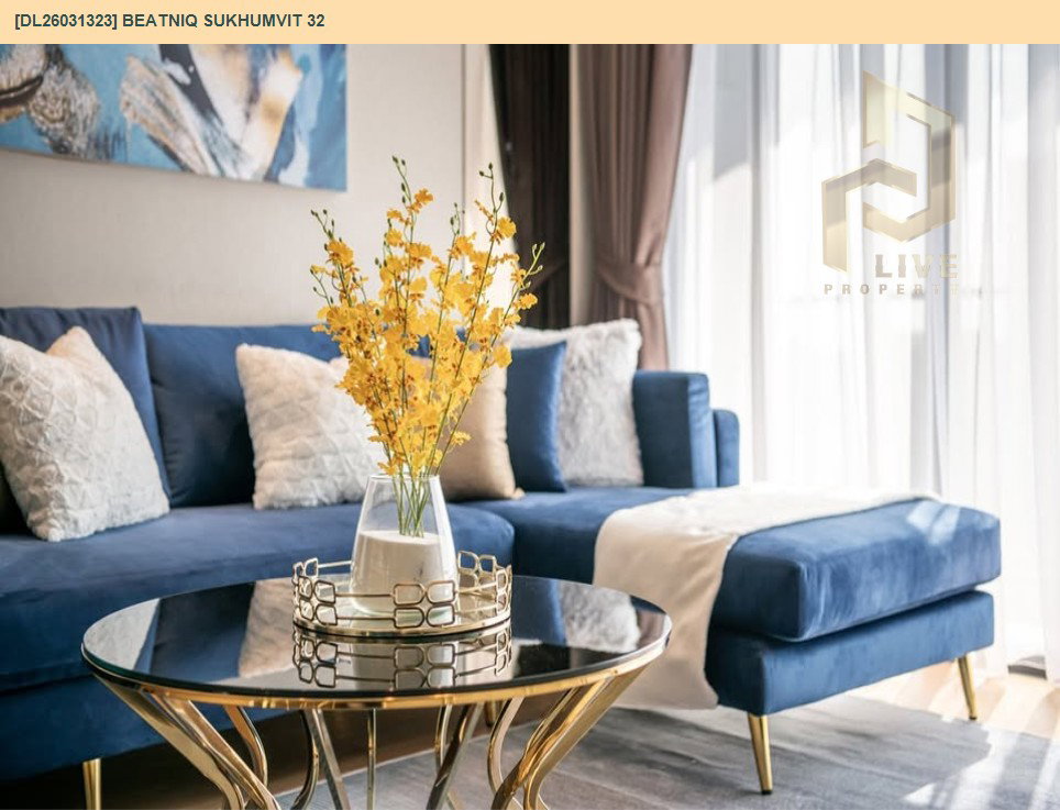 รูป DL26031323 ให้เช่าคอนโด บีทนิค สุขุมวิท 32 (Beatniq Sukhumvit 32) ใกล้ BTS ทองหล่อ พร้อมเข้าอยู่ โทรด่วน 0800343450 LineID @655ebbvc - รูปที่ 4/9