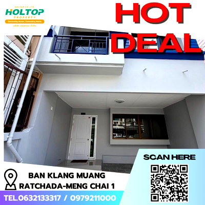 Townhouses for rent Bangkok : #E206🎉 260369 Condo for Rent Ban Klang Muang Ratchada-Meng Chai 1