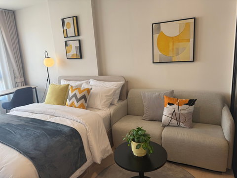 🔥🔥🔥For rent DCondo Vivid, Bangkok University. Studio, Building A, 6th floor, 25.5 sq.m., 12,000 THB, fully furnished.