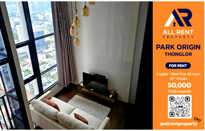 Condos for rent : 🌟 Luxury Living PARK ORIGIN THONGLOR, 2-story duplex room, luxury design, 35th floor with a spectacular city view.
