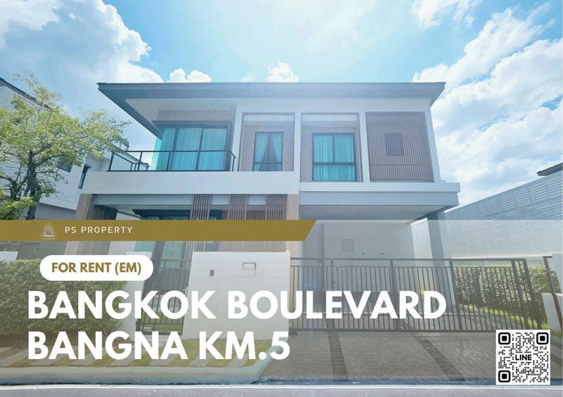 Houses for rent : Detached house for rent ✨ Bangkok Boulevard Bangna KM.5 ✨ 4 bedrooms, 4 bathrooms, North facing, fully furnished and equipped with appliances.