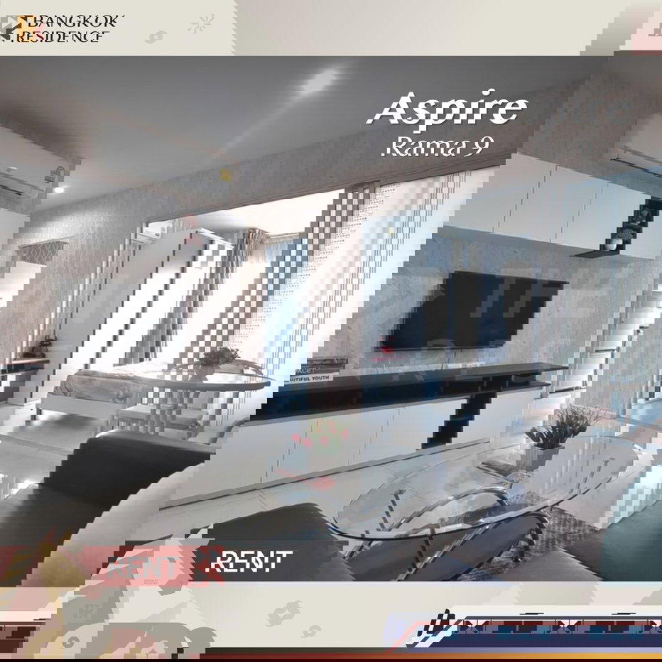 รูป เช่าคอนโด 🔥 Aspire Rama 9 ใกล้ MRT พระราม 9 1 นอน 39 sqm 16K ห้องสวย เฟอร์ครบ ❤️ - รูปที่ 1/10