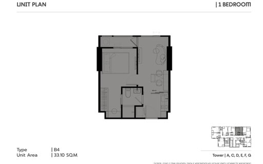 [Sale Down Payment] COBE Ratchada-Rama 9 | 1BR 33.1 sqm | 19th Floor | Prime Unit | 4,645,300 THB