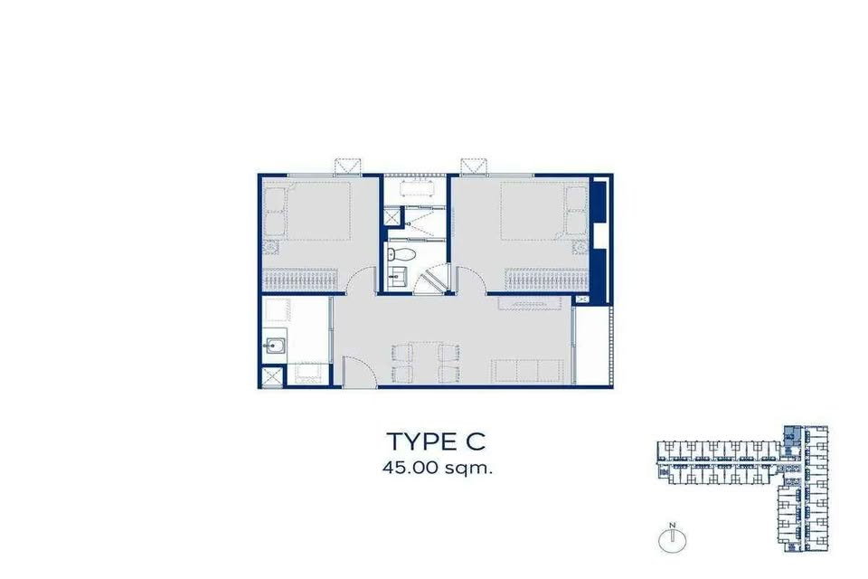 รูป A 69-022   คอนโดแอสปายรัตนาธิเบศร์ เวสต์ตัน 2ห้องนอน ติด MRT บางกระสอ เพียง 200 เมตร  พร้อมอยู่✨ - รูปที่ 12/13
