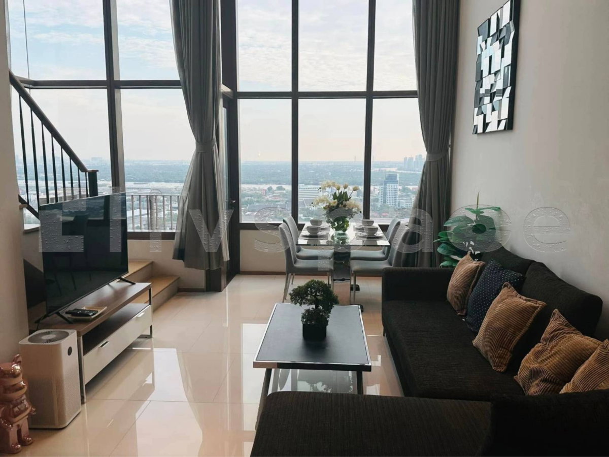 รูป ▚ LH193ツ ให้เช่า: The Emporio Place 1BR Duplex 83sqm. 55K ✨ ห้องหายาก ไซส์ใหญ่ วิวแม่น้ำ เห็น Sunset สวยมาก เฟอร์ครบพร้อมอยู่ 🏙️ - รูปที่ 1/7