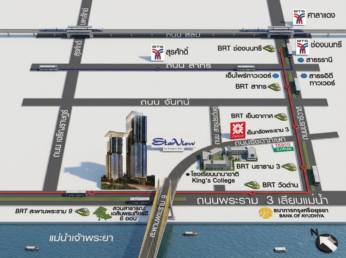รูป [ปรับราคาใหม่] Starview พระราม 3 ห้องไซส์ใหญ่ 160.3 ตร.ม. 3 นอน Private Lift ใกล้ King's College - รูปที่ 46/46