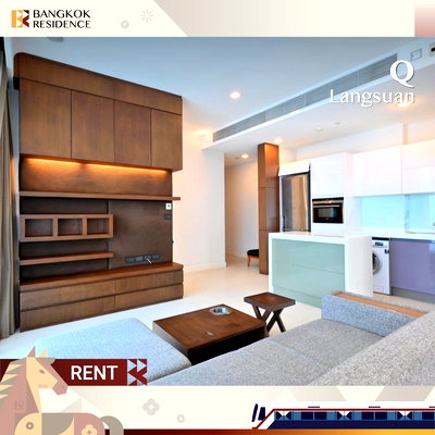 Condos for rent : Condo for Rent 🌃 Q Langsuan, fully furnished, high-floor unit with a beautiful view 💖 near BTS Chidlom