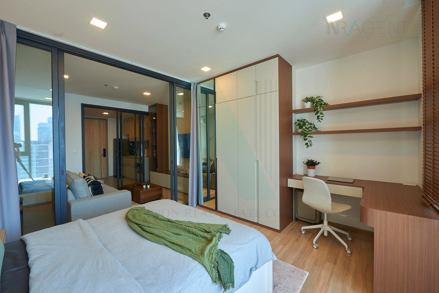 รูป 🚩 ให้เช่าคอนโด เอ็กซ์ที พญาไท อาคาร 1 ชั้น 24 1 ห้องนอน ขนาด 42 ตรม ใกล้ BTS พญาไท - รูปที่ 5/8