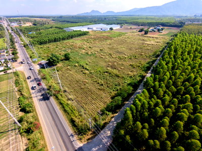 ที่ดิน บ่อทอง ชลบุรี : ที่ดิน 27-2-37 ไร่ แปลงมุม ติดถนนหลวง 3340 หน้ากว้าง 177 ม EEC อ.บ่อทอง ชลบุรี เพียง 99 ลบ.