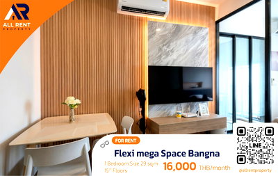 Condos for rent Bangna - Trat  : 💥 Only 16,000/month! High floor room near Mega Bangna / Flexi Mega Space Bangna, 1 bedroom, 15th floor, ready to move in.