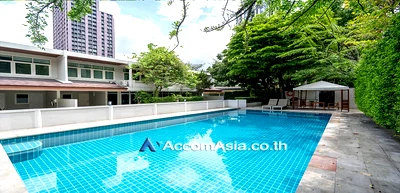 เช่าบ้านเดี่ยว เขตวัฒนา : 🔼🔽 AccomA 📩 Common Pool 3 BR House @Ekkamai Cozy House with swimming pool (AA30960)
