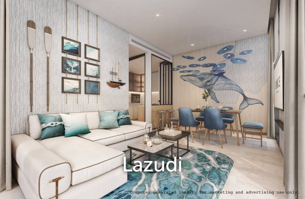 รูป 34.3 ตร.ม.  1 ห้องนอน  1 ห้องน้ำ คอนโดสำหรับ ขายใน นาเกลือ - รูปที่ 1/8