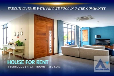 Houses for rent Khlong Toei : 🔼🔽 AccomA 📩 Renovated executive home with private pool in gated community (AA13419)