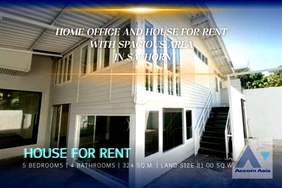 เช่าบ้านเดี่ยว ถนนจันทน์ : 🔼🔽 AccomA 📩 Home Office and House for Rent in Sathorn, Near BTS Chong Nonsi & BRT Arkhan Songkhro (AA43469)