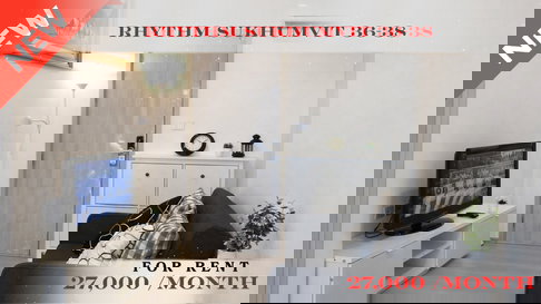 🍀🍀 Prime condo location 🚆ให้เช่า📌 ริทึ่ม สุขุมวิท 36-38 (Line:@rent2022)BTS ทองหล่อ  ✨พร้อมเข้าอยู่  ✨ A03847