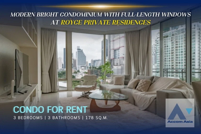 รูป 🔼🔽 AccomA 📩 Modern Bright Condo with Full-Length Windows in Sukhumvit (AA30109) - รูปที่ 1/20