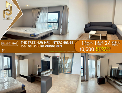 DL26031365 ให้เช่าคอนโด เดอะ ทรี หัวหมาก อินเตอร์เชนจ์ (The Tree Hua Mak Interchange) ใกล้ รถไฟฟ้า 3 สาย พร้อมเข้าอยู่ โทรด่วน 0842740999 LineID @523dslwi
