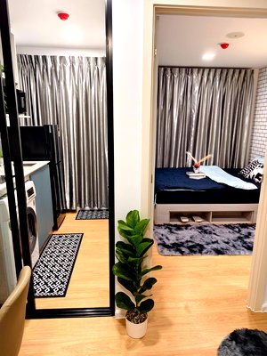 Condos for rent Rangsit Market : 🌑 Cool Black Tone! Atmoz Kanaal Rangsit | Bldg C, 4th Floor | 26 sqm | Brand New Room | Private External View | 14,000 THB/Month ✨