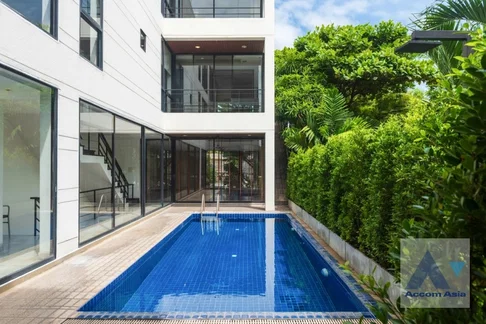 🔼🔽 AccomA 📩 Partly Furnished,Private Swimming Pool,Home Office 4 BR House in Phaya Thai (45685)