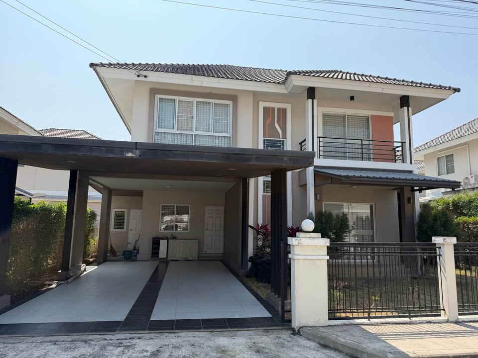 Two-story detached house for rent, 3 bedrooms, 3 bathrooms, Kanjanakanok Ville 16, San Sai, Mae Jo.