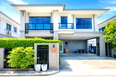 บ้านเดี่ยวให้เช่า : ใกล้ แม็คโคร บางนา 900 ม.บ้านเดี่ยว 2 ชั้น 45 ตร.วา.180 ตร.ม. บางนา-สุวรรณภูมิ ถ.กิ่งแก้ว 3 นอน 3 น้ำ ซัมมิท วินด์มิลล์ กอล์ฟคลับ 900ม.