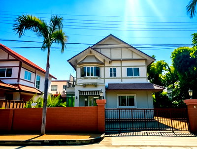 Houses for sale Pak Kret Nonthaburi : 🌿 **VS0019 🏡 Laddarom Ratchaphruek for sale, 9.9 million baht. 🚆 Near MRT Bang Phlu**